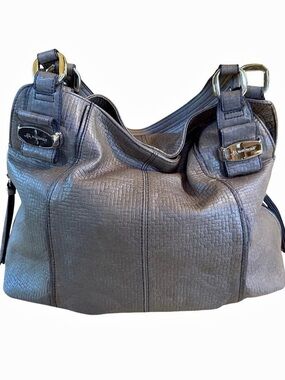 B Makowsky Embossed Leather Hobo in Brown Like New